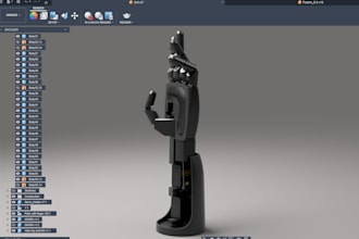 design a bionic arm or robotic prosthetic arm in cad