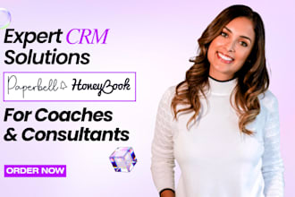 setup honeybook paperbell crm and website for coaches and consultants