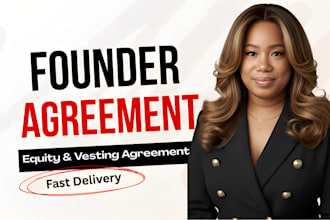 draft an enforceable partnership, equity, or vesting agreement for founders