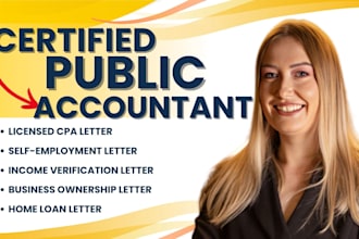 write US licensed CPA letter, income verification letter, proof of funds letter