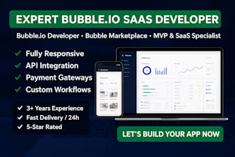 be your expert bubble io developer for marketplace, saas and mvps