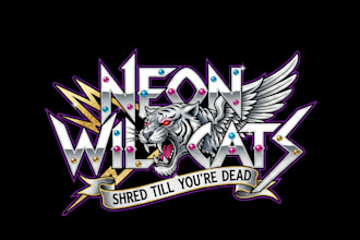 create a glam metal band logo