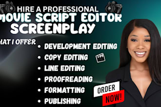 write and edit a professional screenplay movie script tv series  script editing