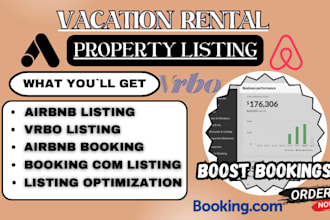 do property listing, list and optimize property on airbnb, vbro, booking com