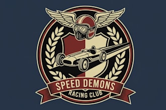 design custom vintage racing car logo with t shirt design