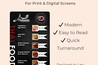 design a restaurant menu for print or digital display