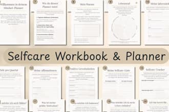 design self help ebooks, mental health workbooks, guided journals and worksheets