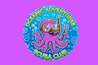 make wonderful unique style octopus water mascot logo design service