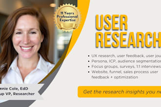 conduct UX research, persona, icp, user journey map, feedback