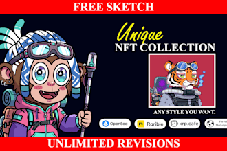 draw and generate 100, 1k, 10k nft art collections