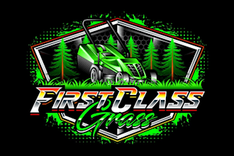 design bold landscaping lawn care and construction industrial logo