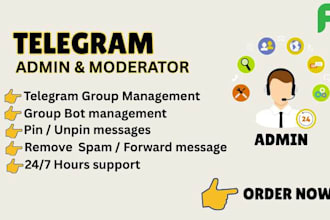 be your crypto telegram admin or moderator