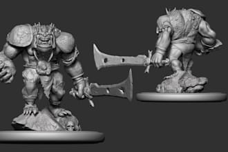 sculpt 3d creature model,miniature,3d figurine,zbrush character 3d sculpting,stl