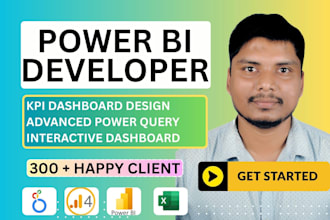 be your power bi developer for interactive KPI dashboard, excel as data analyst
