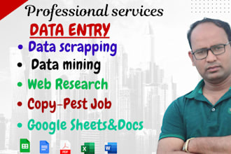 do fastest data entey,copy pest,web research timely