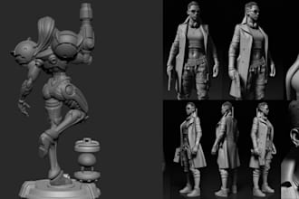 sculpt 3d character, creature or model for games and animations