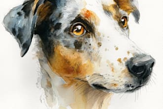 draw a watercolor pet portrait