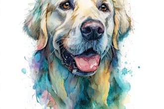 make watercolor custom pet portrait