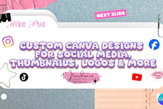 create custom canva designs, social media posts and more