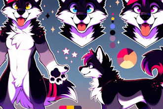 draw furry art, furry oc, fursona, anthro reference sheet, avatar, sfw, nsfw