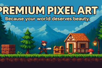 create premium pixel art environments, tilesets, props and characters