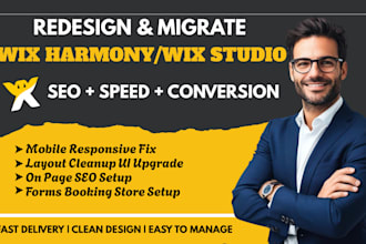 wix harmony wix studio redesign migration seo speed conversion expert