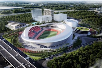 innovate 3d football stadium,  sport complex, padel court,gaming arena rendering
