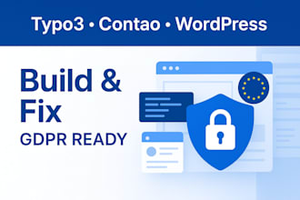 build or fix your typo3, contao or wordpress website with full gdpr compliance