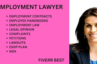 be your employment lawyer for wrongful termination, harassment, and legal advice