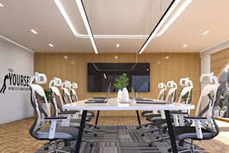 design and render luxury office interior,studio showroom,retail store,cgi salon