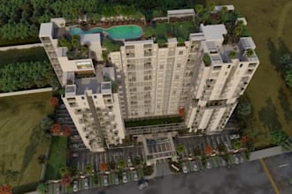 remodel 3d multi sports arena, rooftop swimming pool,podium garden,gymnasium cgi