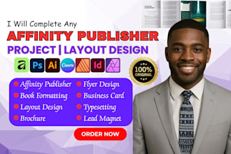do any affinity publisher project, layout design, indesign