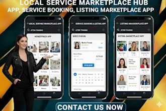 develop local service marketplace app, service booking, listing marketplace app