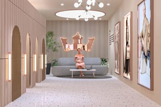 design and render showroom studio,retail store,bar,bakery,laundry,cgi restaurant