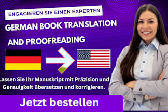proofread german manuscript, translate german book into english