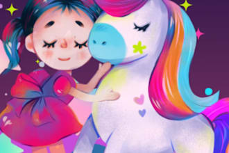 create a cute character for books, brands or children projects