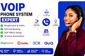 setup IVR call routing voip ai calling a2p 10dlc on ringcentral twilio 3cx quo
