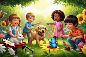 do children book illustration, children ebook, children ebook illustration
