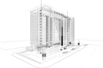handdrawn architectural sketches or interior  exterior design