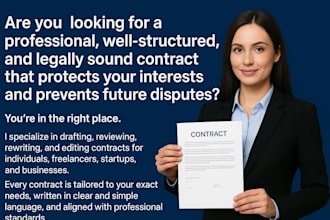 draft, review, and rewrite contracts to avoid legal risks