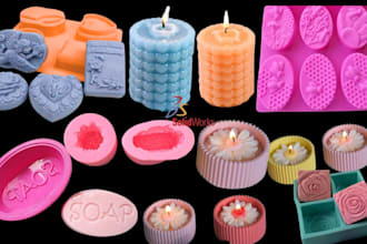 do 3d cad mold for plastic injection silicon mold, candle mold, soap mold design