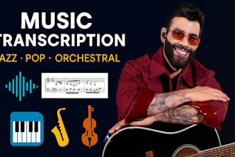 transcribe jazz, pop, and instrumental music and create orchestral arrangements