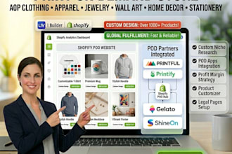 setup shopify print on demand store with printful, printify, gelato, shineon