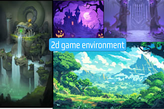 draw 2d game environment art concept background illustration fantasy design 2d