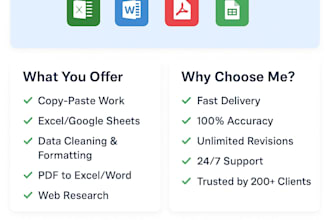 do data entry, copy paste, excel data entry and typing work