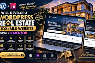 develop wordpress real estate idx mls website using elementor
