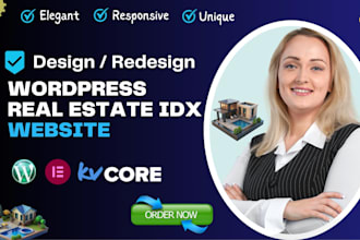 develop wordpress kvcore real estate idx website using elementor