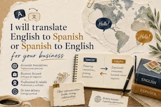 translate english to spanish or spanish to english for your business
