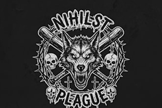 make a blackened crust punk logo