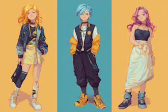 anime style characters commission